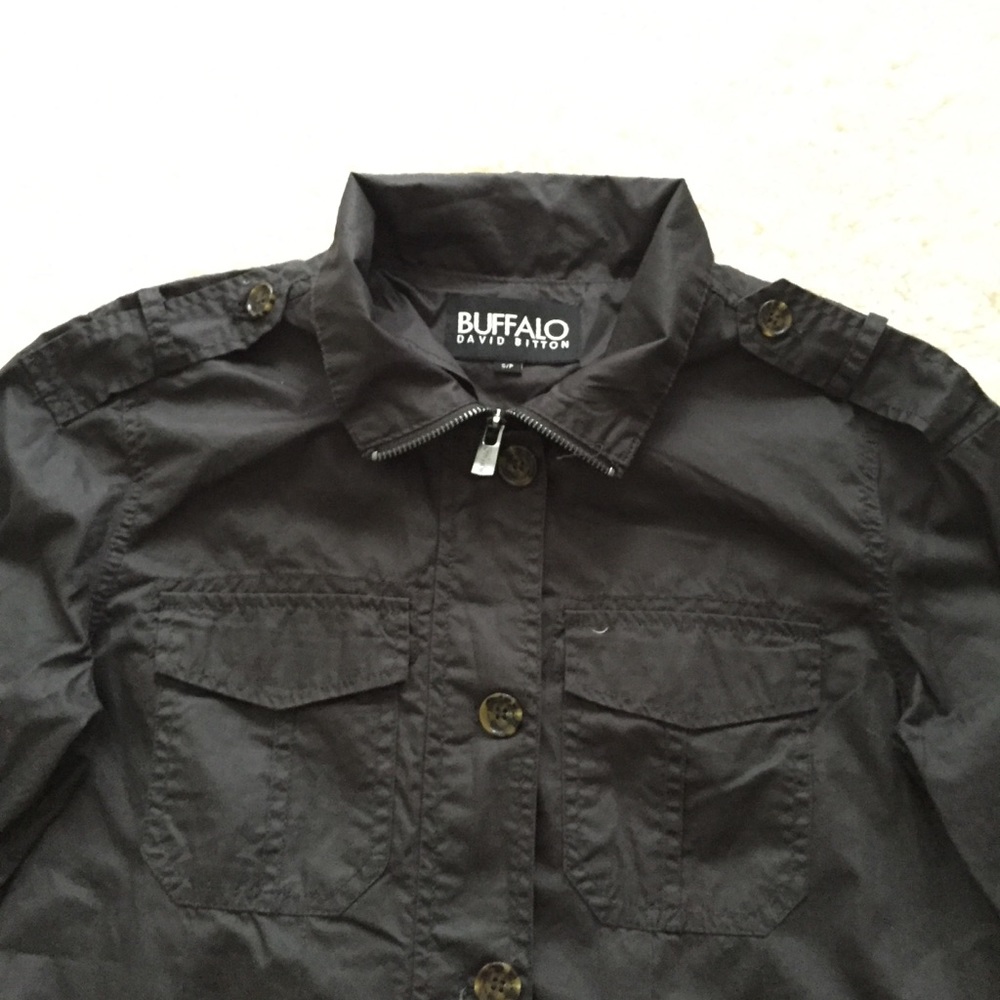 Buffalo utility Jacket roll sleeves charcoal grey